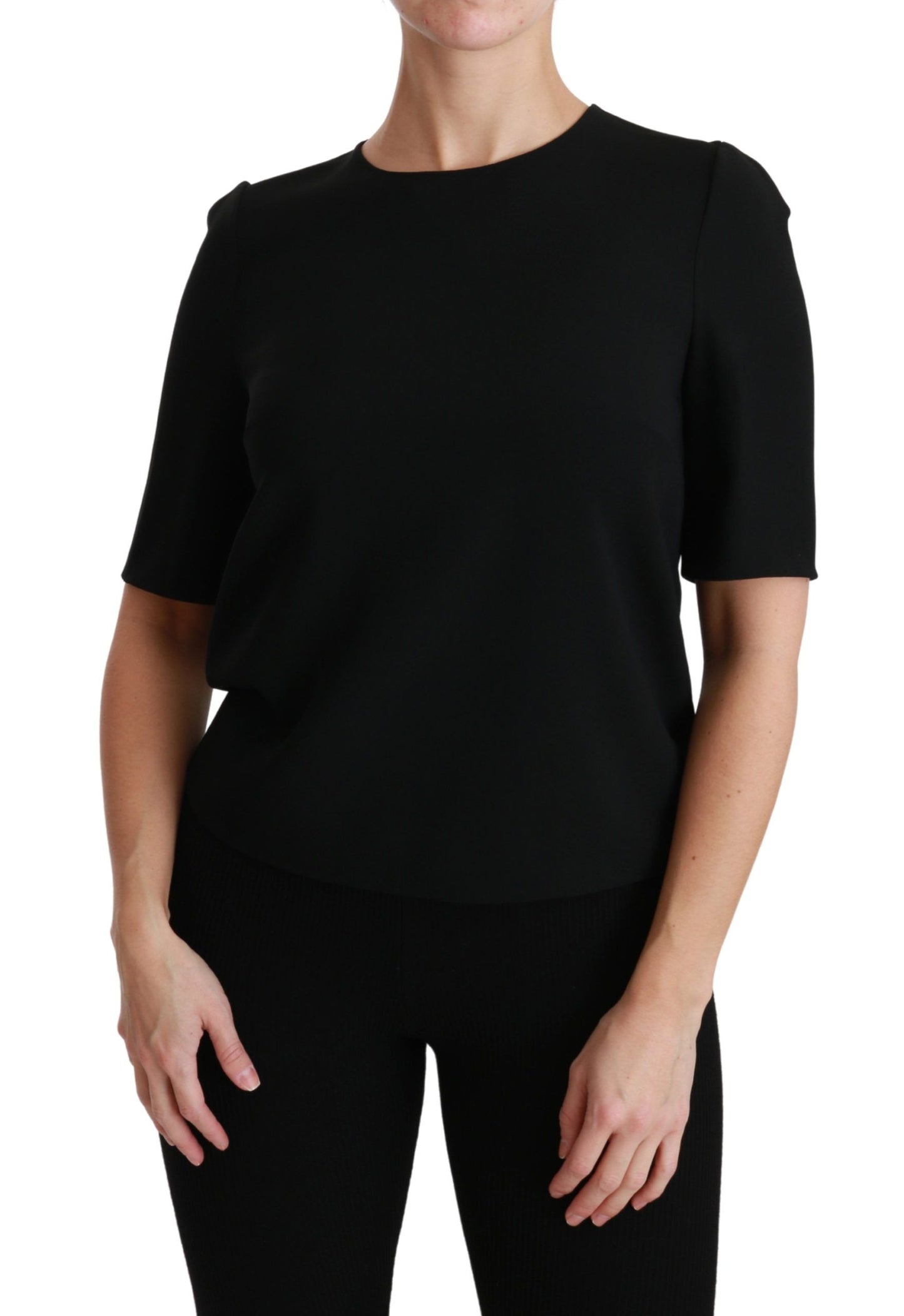 Chemisier extensible décontracté noir à manches courtes Dolce & Gabbana