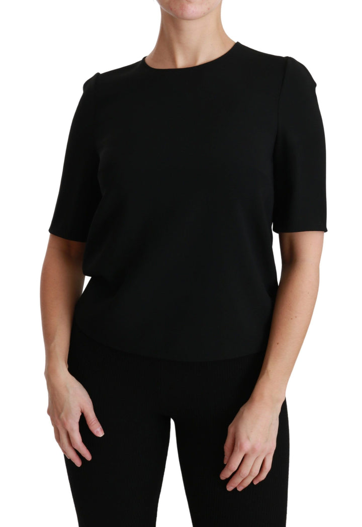 Top de manga corta informal elástico Dolce & Gabbana negro