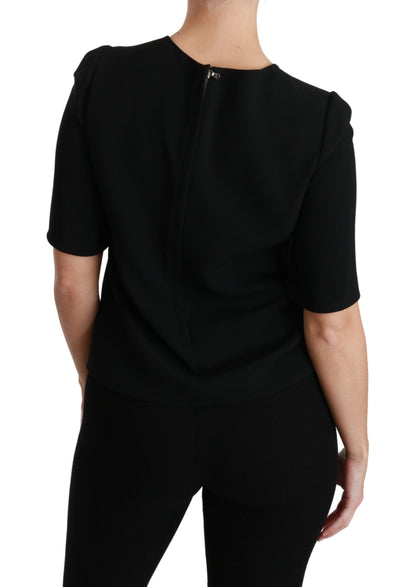 Chemisier extensible décontracté noir à manches courtes Dolce & Gabbana
