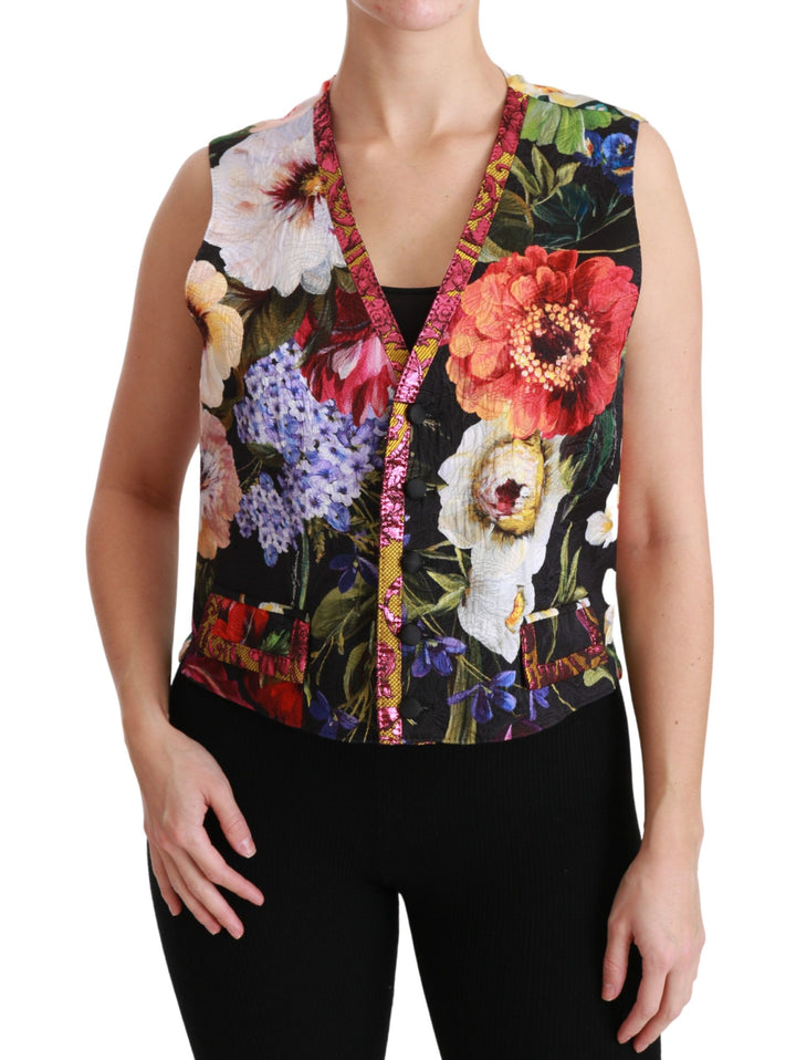 Chaleco sin mangas floral multicolor de Dolce & Gabbana