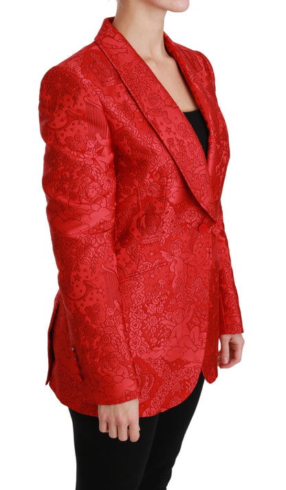 Veste, Manteau, Blazer Dolce & Gabbana Rouge à Imprimé Floral Angel