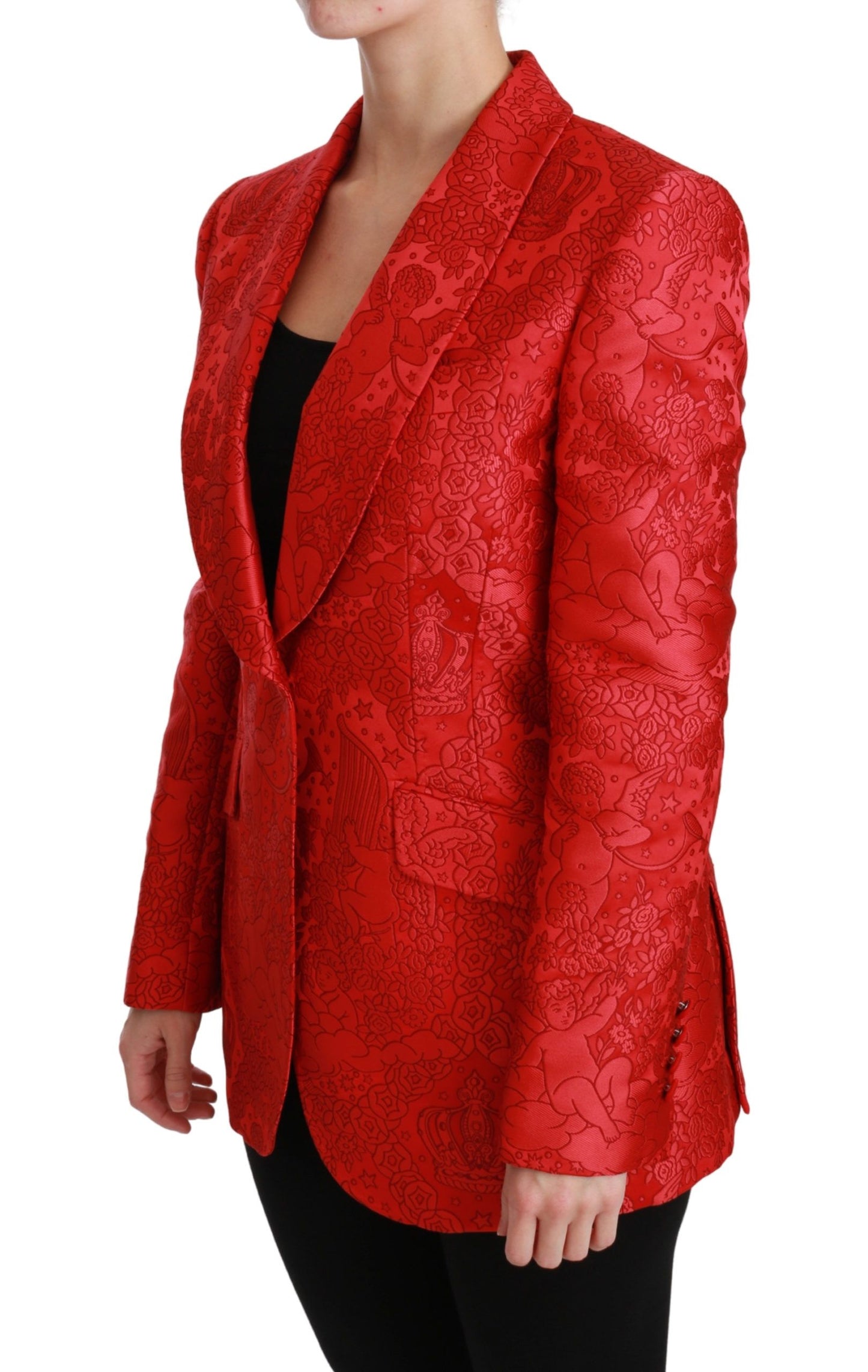Veste, Manteau, Blazer Dolce & Gabbana Rouge à Imprimé Floral Angel