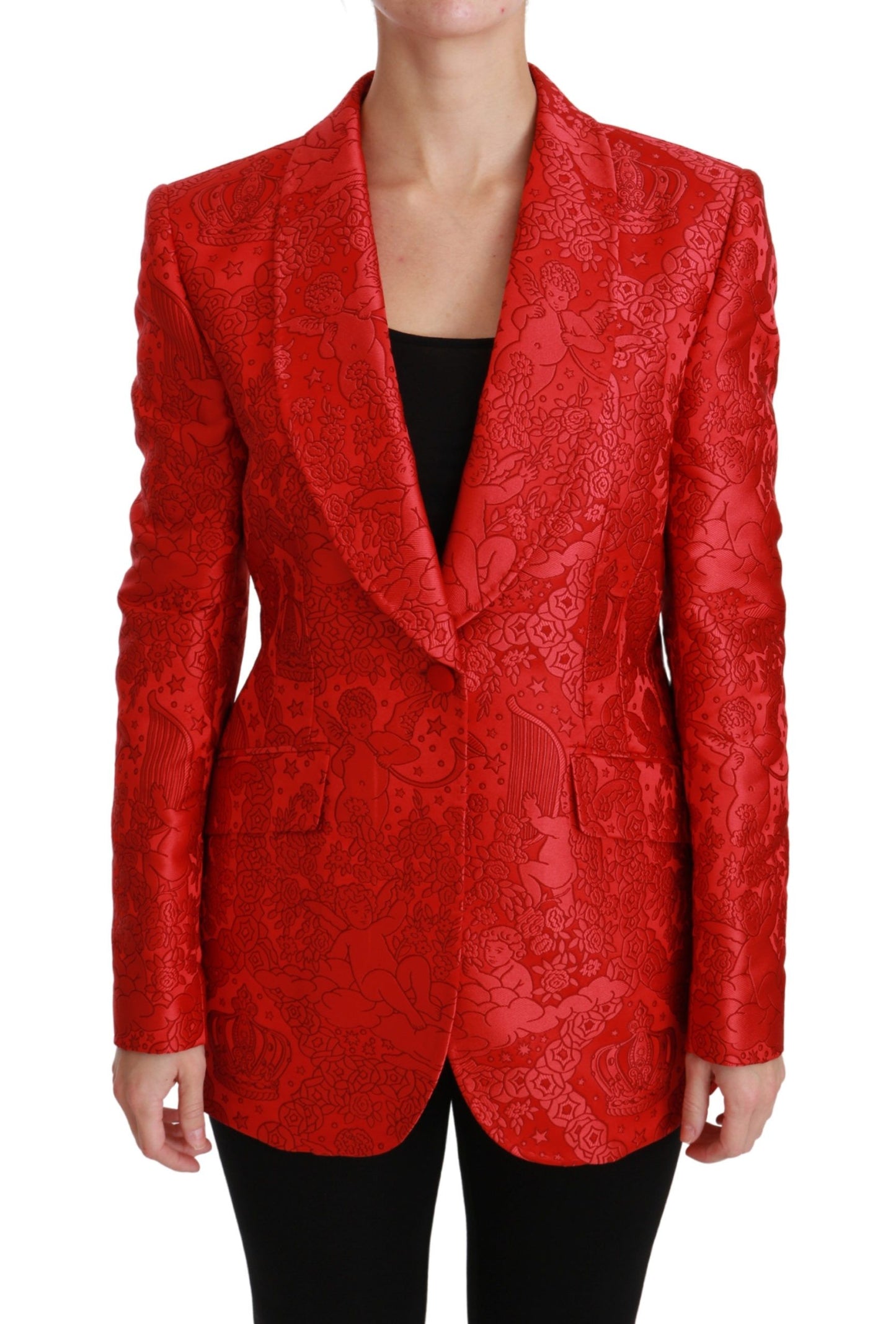 Veste, Manteau, Blazer Dolce & Gabbana Rouge à Imprimé Floral Angel