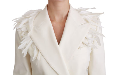 Manteau croisé blanc en laine Dolce & Gabbana