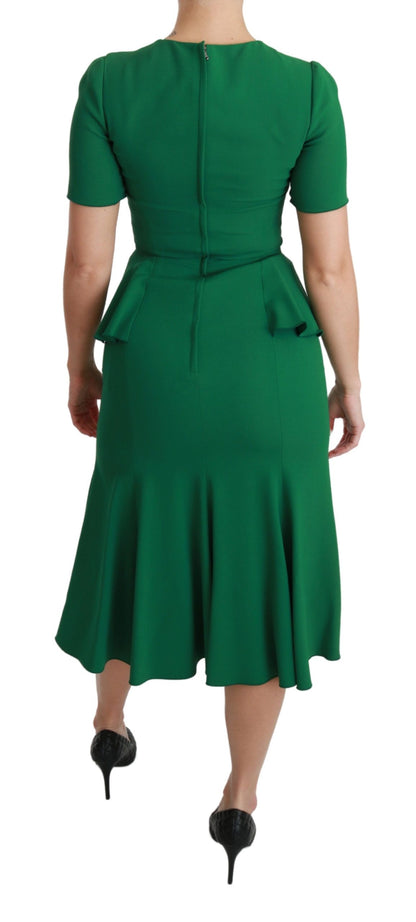 Robe midi en viscose Dolce & Gabbana sirène avec patch cœur vert