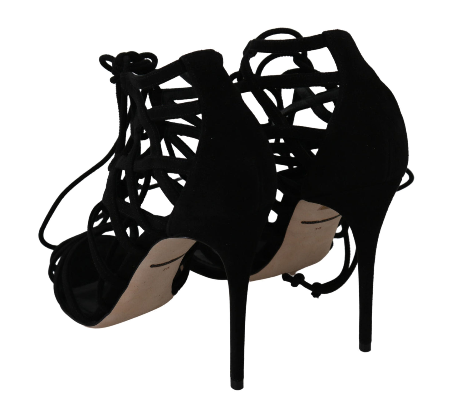Chaussures Sandales à talons aiguilles Dolce & Gabbana en daim noir à bride