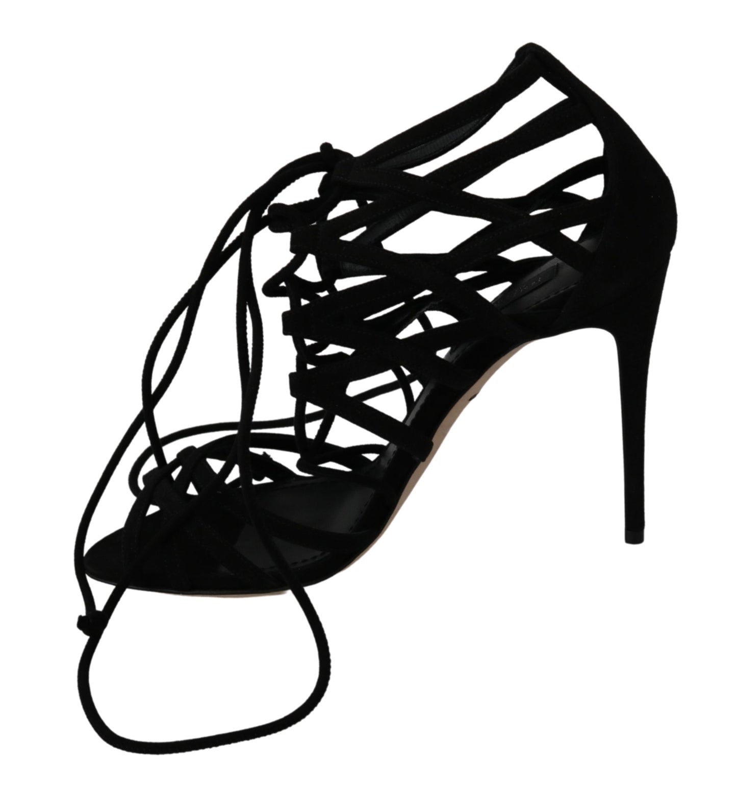 Chaussures Sandales à talons aiguilles Dolce & Gabbana en daim noir à bride