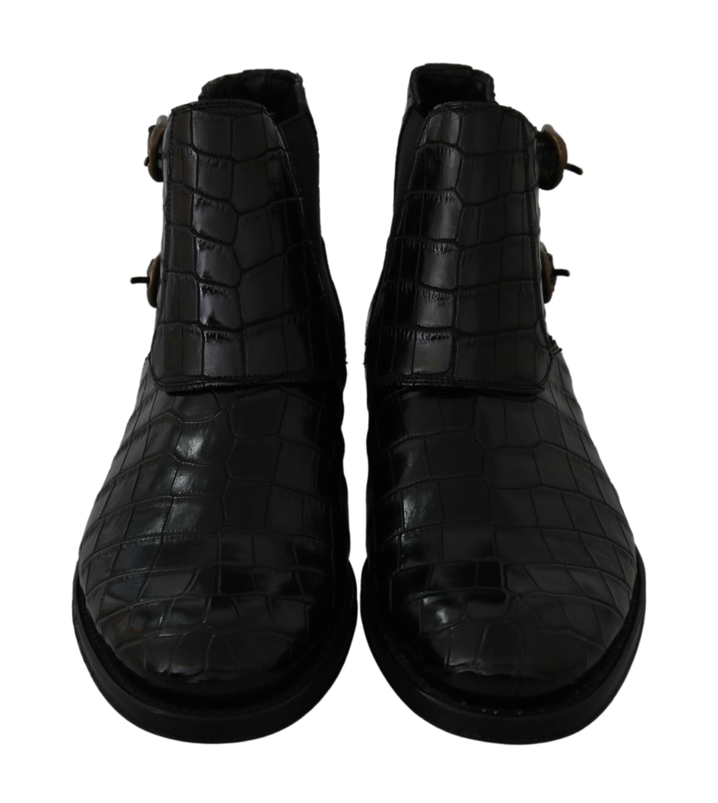 Bottes Richelieu Dolce & Gabbana en Cuir de Crocodile Noir