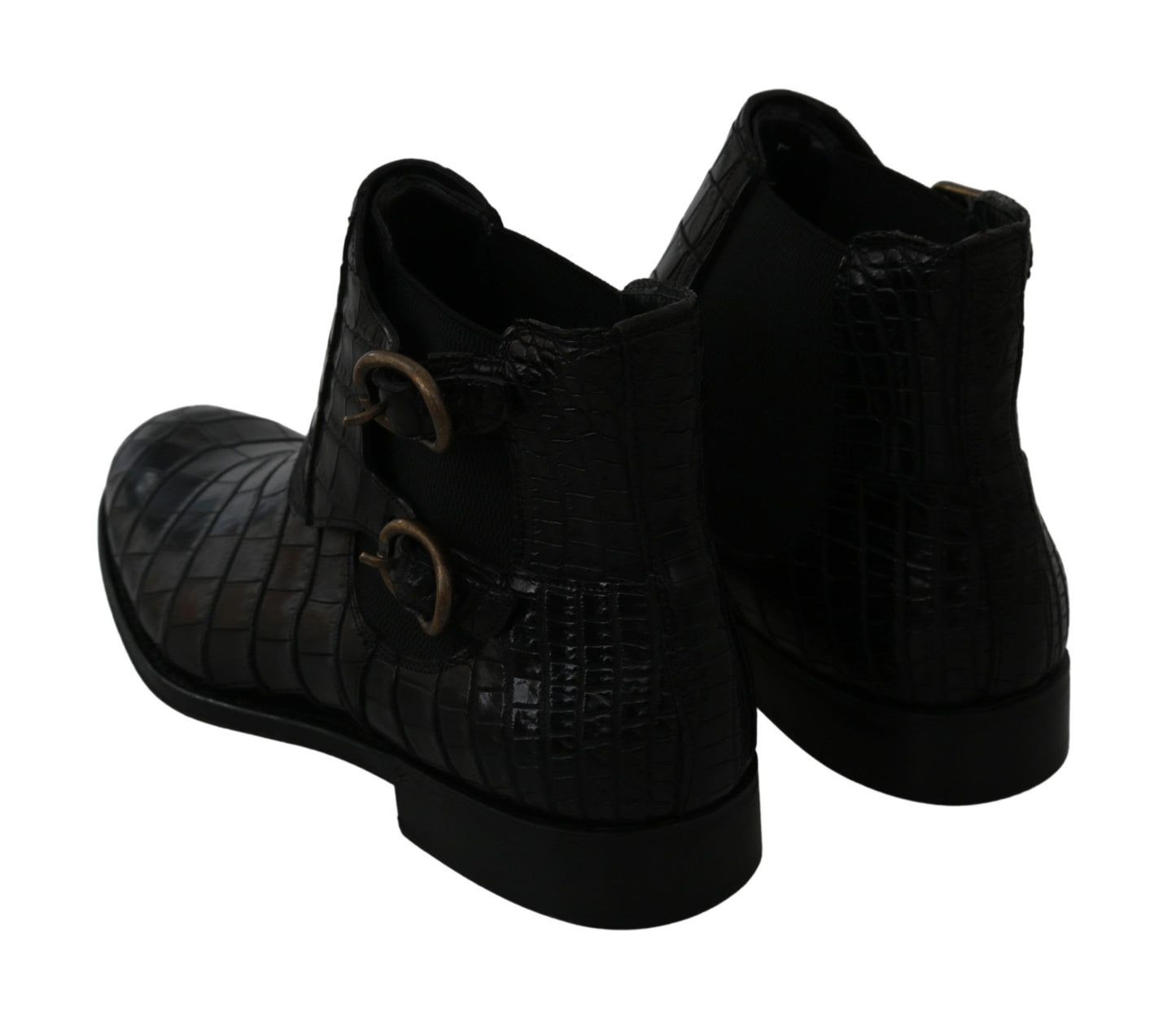 Bottes Richelieu Dolce & Gabbana en Cuir de Crocodile Noir