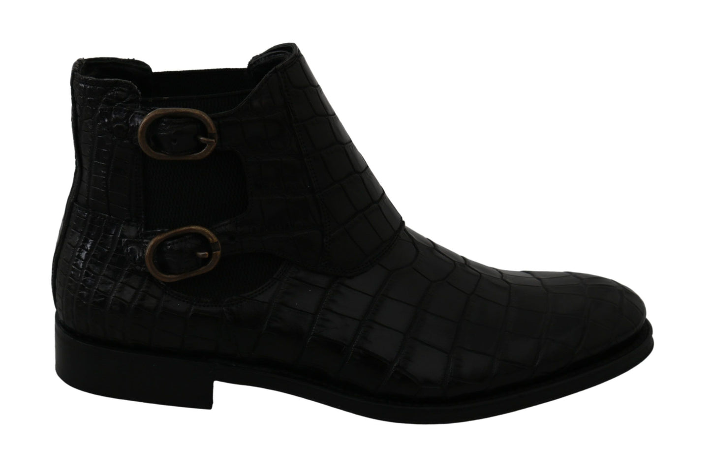Bottes Richelieu Dolce & Gabbana en Cuir de Crocodile Noir