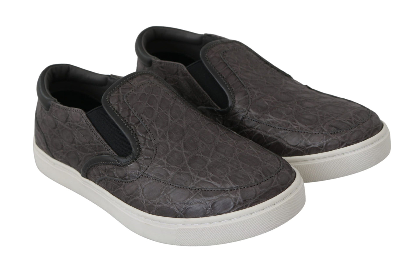 Chaussures Richelieu plates Dolce & Gabbana en cuir gris caïman pour homme
