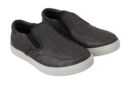 Chaussures Richelieu plates Dolce & Gabbana en cuir gris caïman pour homme