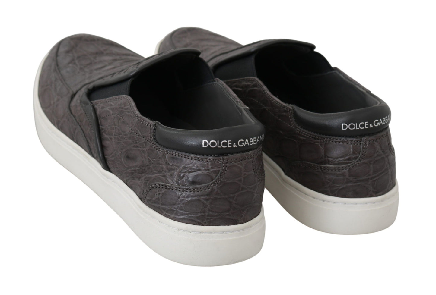 Chaussures Richelieu plates Dolce & Gabbana en cuir gris caïman pour homme