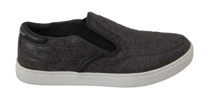 Chaussures Richelieu plates Dolce & Gabbana en cuir gris caïman pour homme