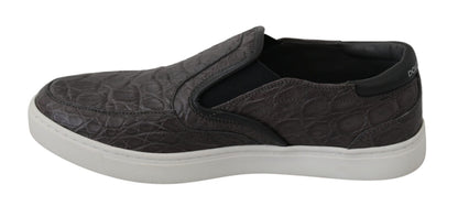 Chaussures Richelieu plates Dolce & Gabbana en cuir gris caïman pour homme