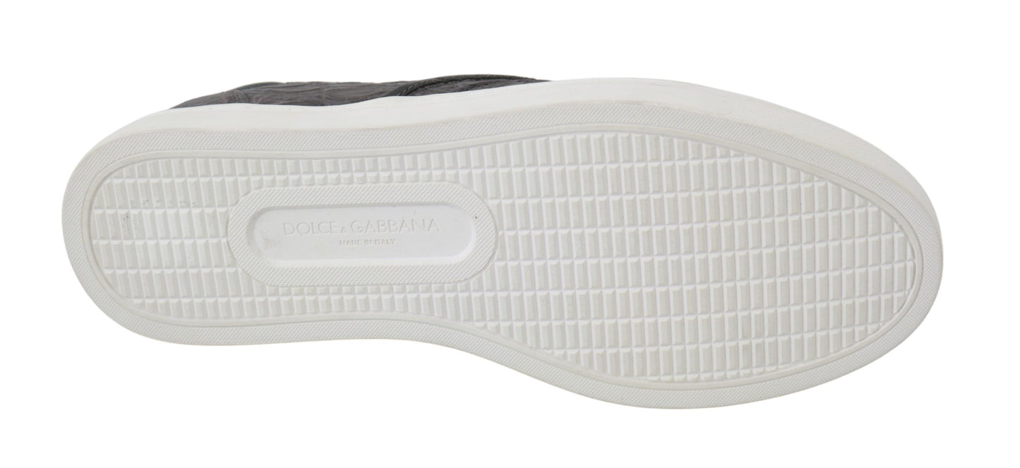 Chaussures Richelieu plates Dolce & Gabbana en cuir gris caïman pour homme