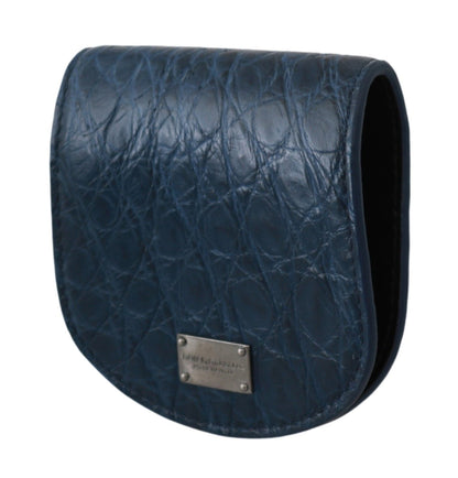 Dolce & Gabbana Étui de Préservatifs de Poche en Peau Exotique Bleue