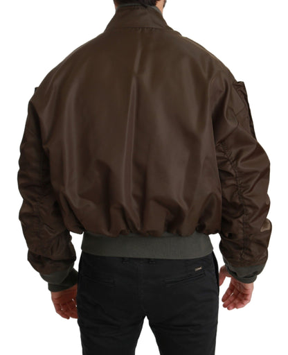 Veste Dolce & Gabbana marron à perles avec logo tête de mort