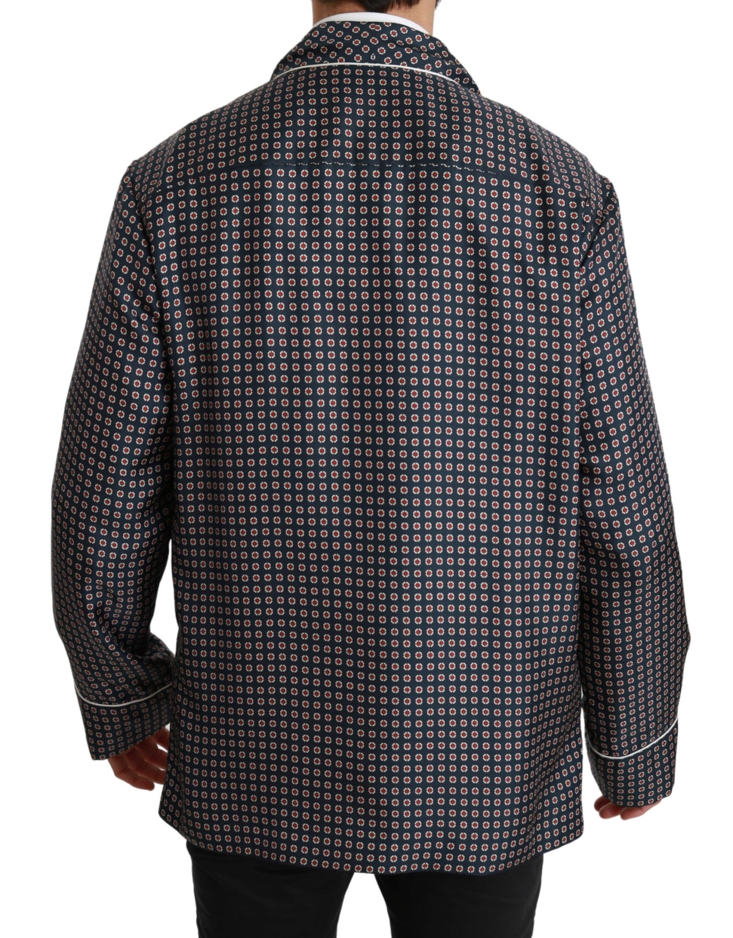 Veste croisée Dolce & Gabbana bleu marine à motifs