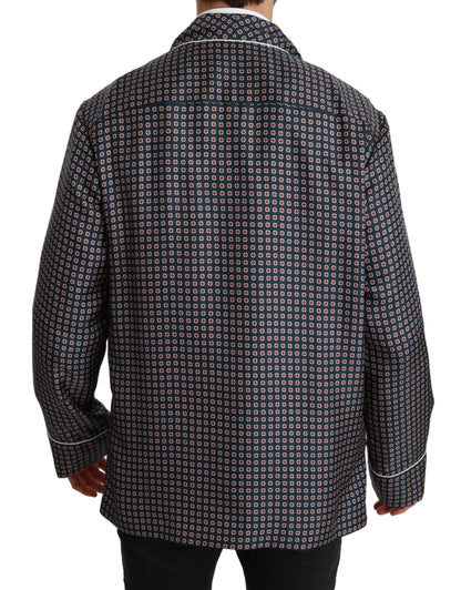 Veste croisée Dolce & Gabbana bleu marine à motifs