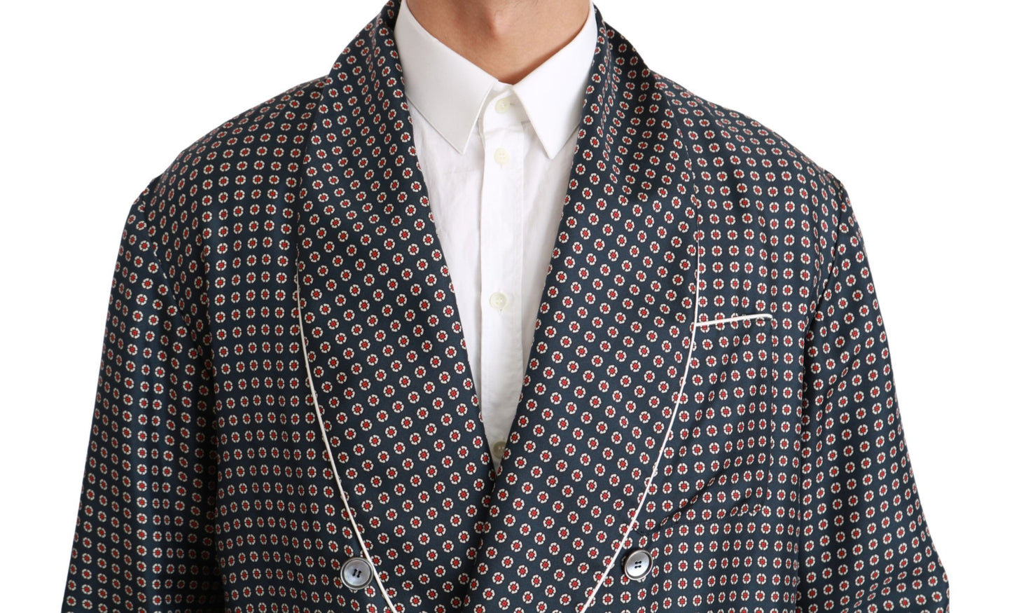 Veste croisée Dolce & Gabbana bleu marine à motifs