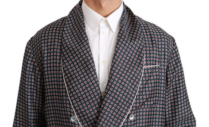 Veste croisée Dolce & Gabbana bleu marine à motifs