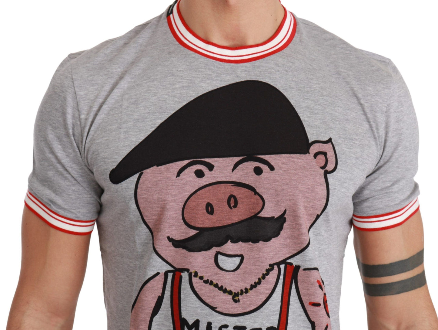 T-shirt Dolce & Gabbana en coton gris Année du Cochon 2019