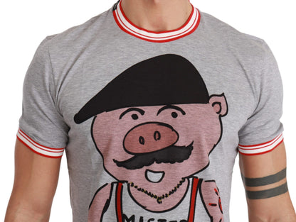 T-shirt Dolce & Gabbana en coton gris Année du Cochon 2019