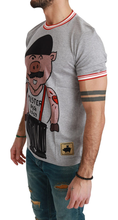 T-shirt Dolce & Gabbana en coton gris Année du Cochon 2019
