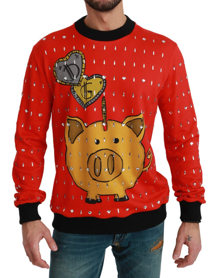 Pull Dolce & Gabbana « Cochon de l'année » en cristal rouge