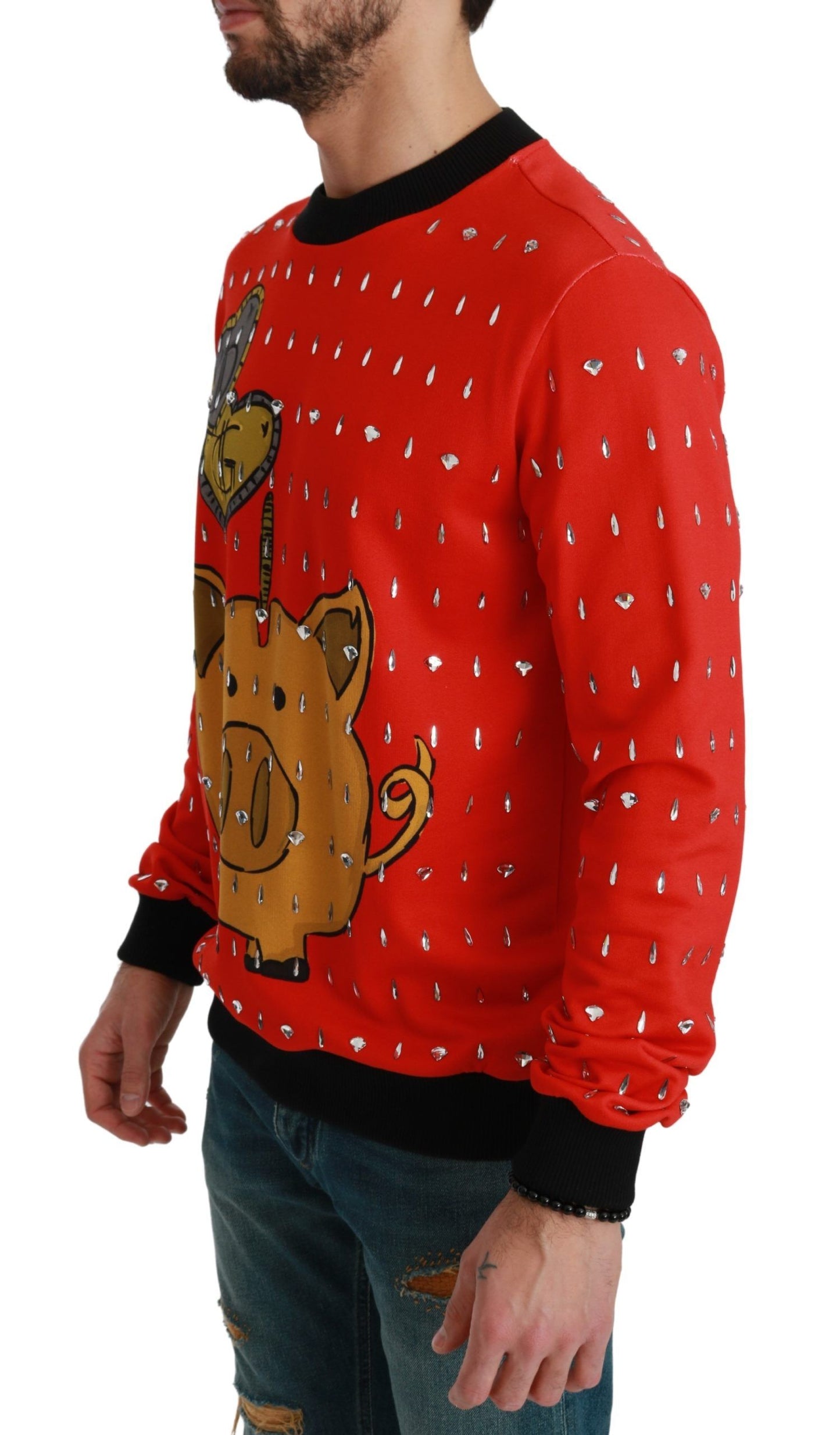 Pull Dolce & Gabbana « Cochon de l'année » en cristal rouge