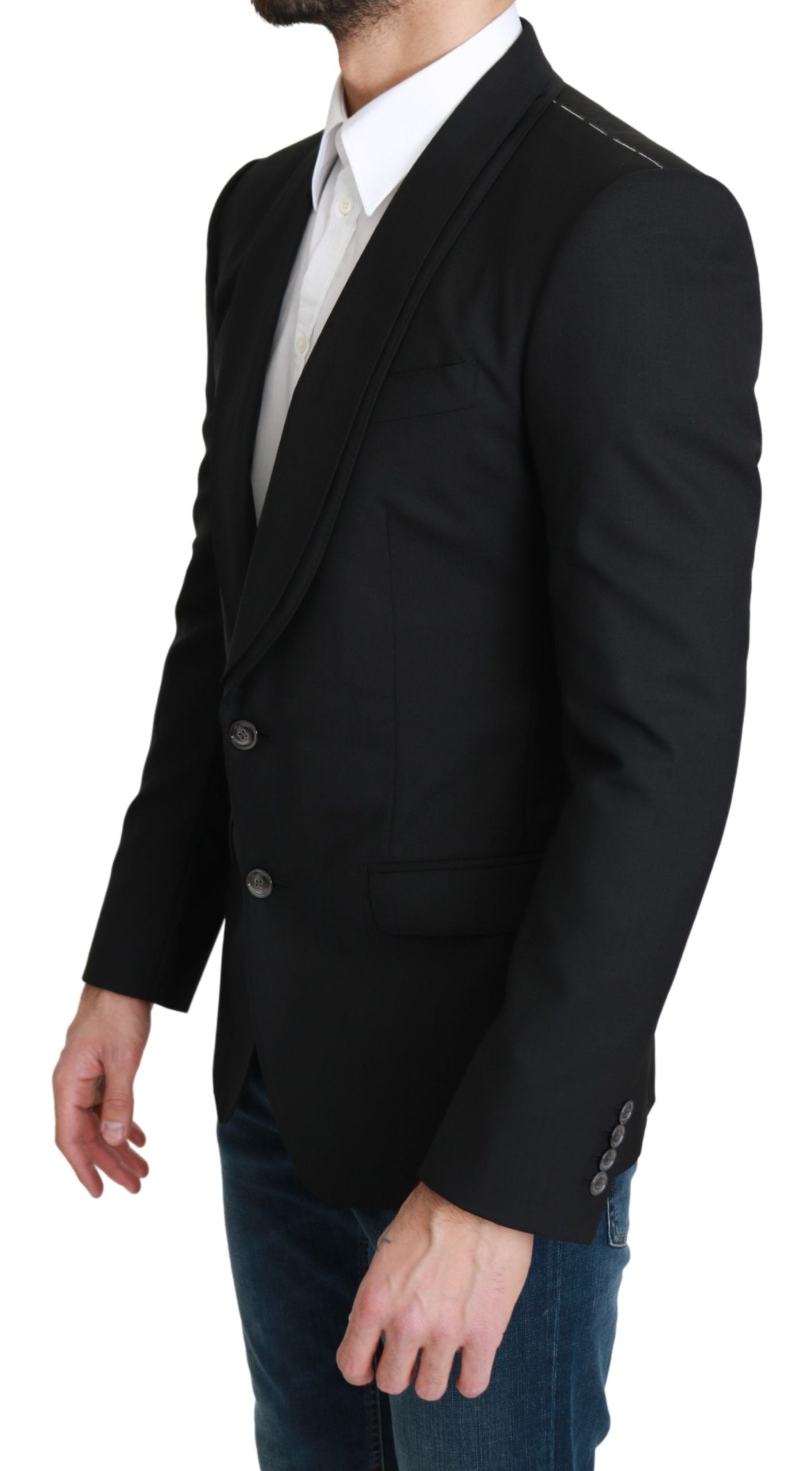 Blazer en laine noir Dolce & Gabbana coupe droite