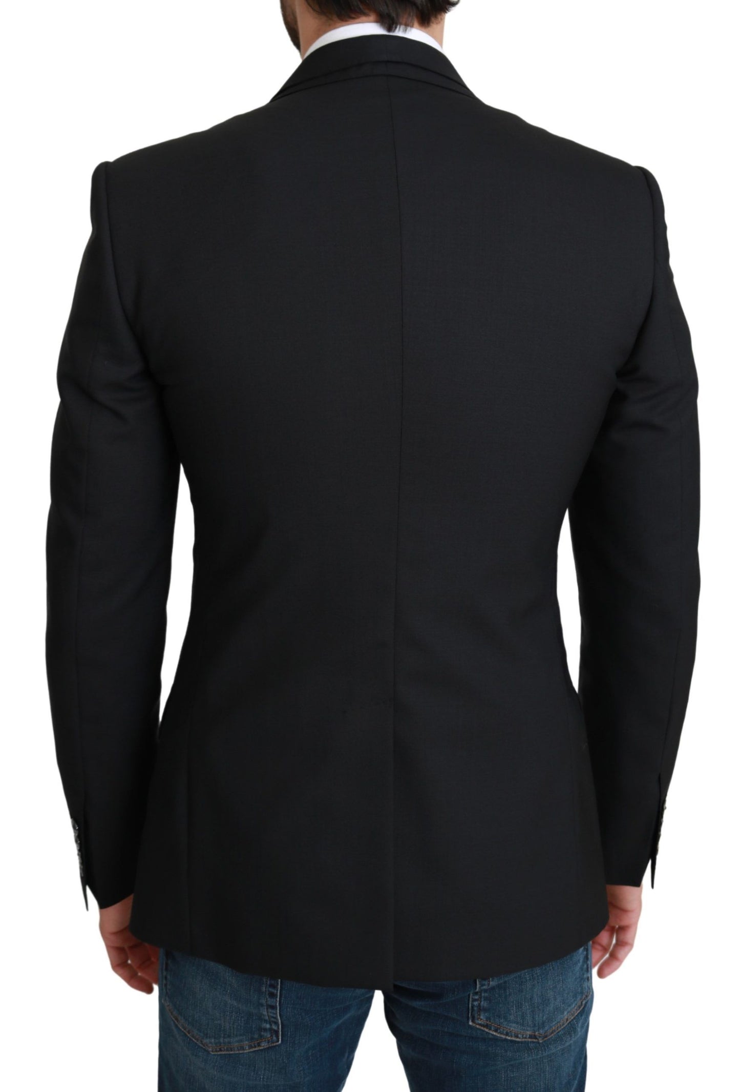Blazer en laine noir Dolce & Gabbana coupe droite