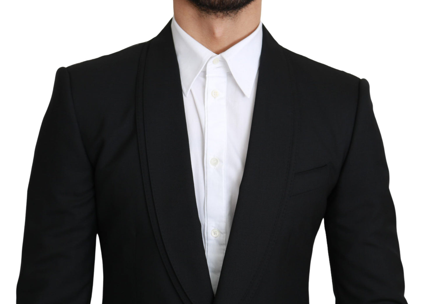 Blazer en laine noir Dolce & Gabbana coupe droite