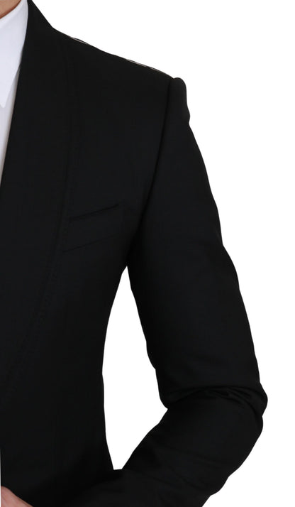 Blazer en laine noir Dolce & Gabbana coupe droite