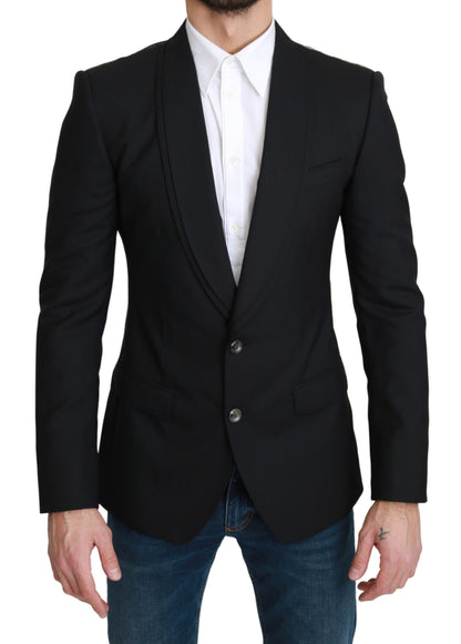 Blazer en laine noir Dolce & Gabbana coupe droite