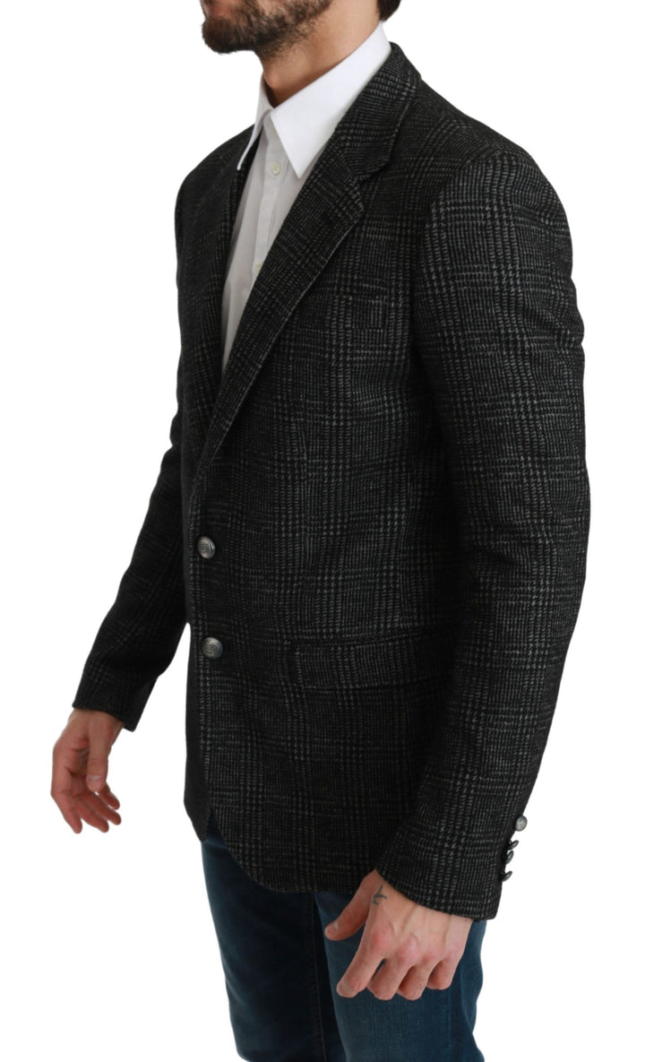 Veste Blazer Ajustée à Carreaux Gris Dolce & Gabbana