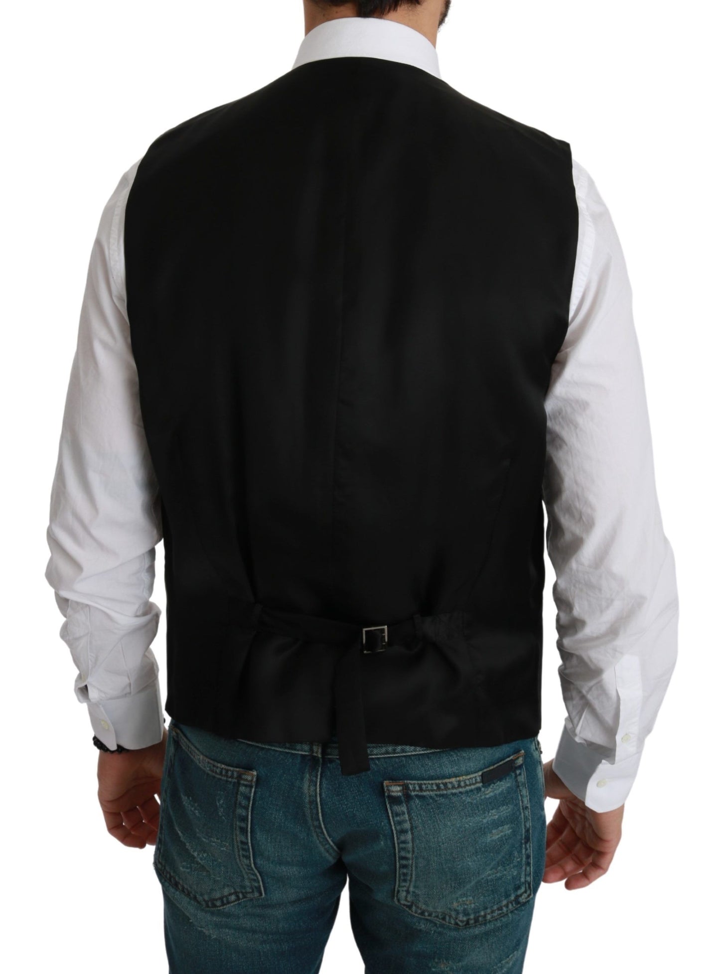 Gilet habillé Dolce & Gabbana rayé blanc et noir