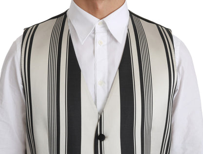 Gilet habillé Dolce & Gabbana rayé blanc et noir