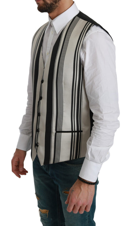 Gilet habillé Dolce & Gabbana rayé blanc et noir