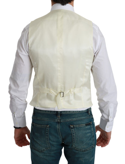 Gilet Dolce & Gabbana blanc en laine habillée