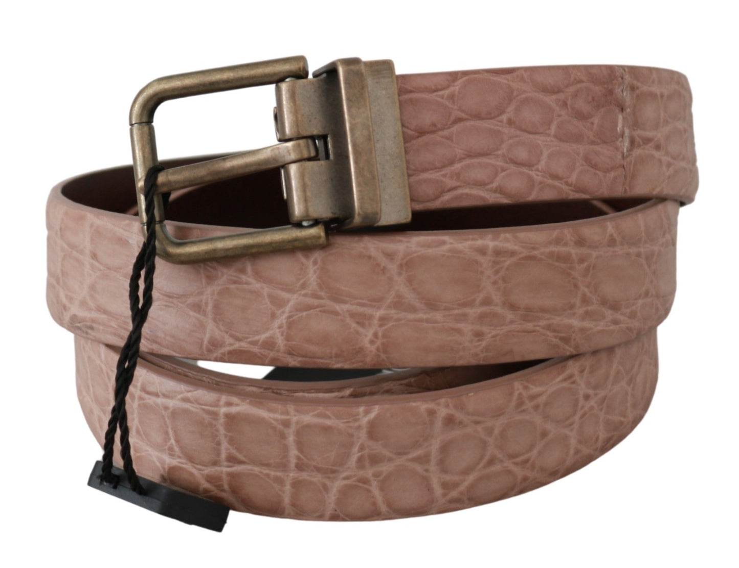 Ceinture en cuir Dolce & Gabbana beige en peau exotique à boucle dorée