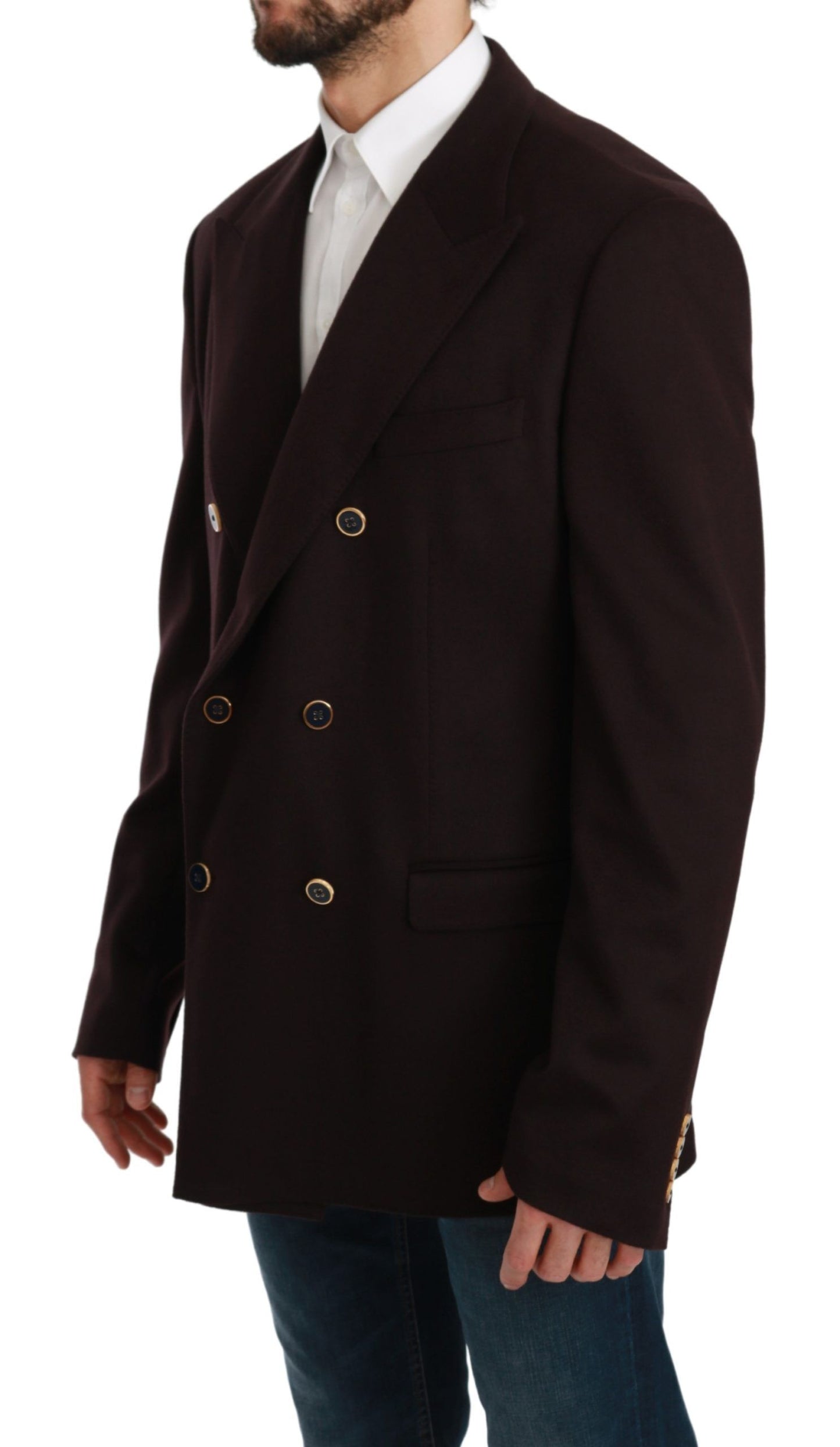 Manteau en cachemire Dolce & Gabbana Bordeaux Blazer TAORMINA