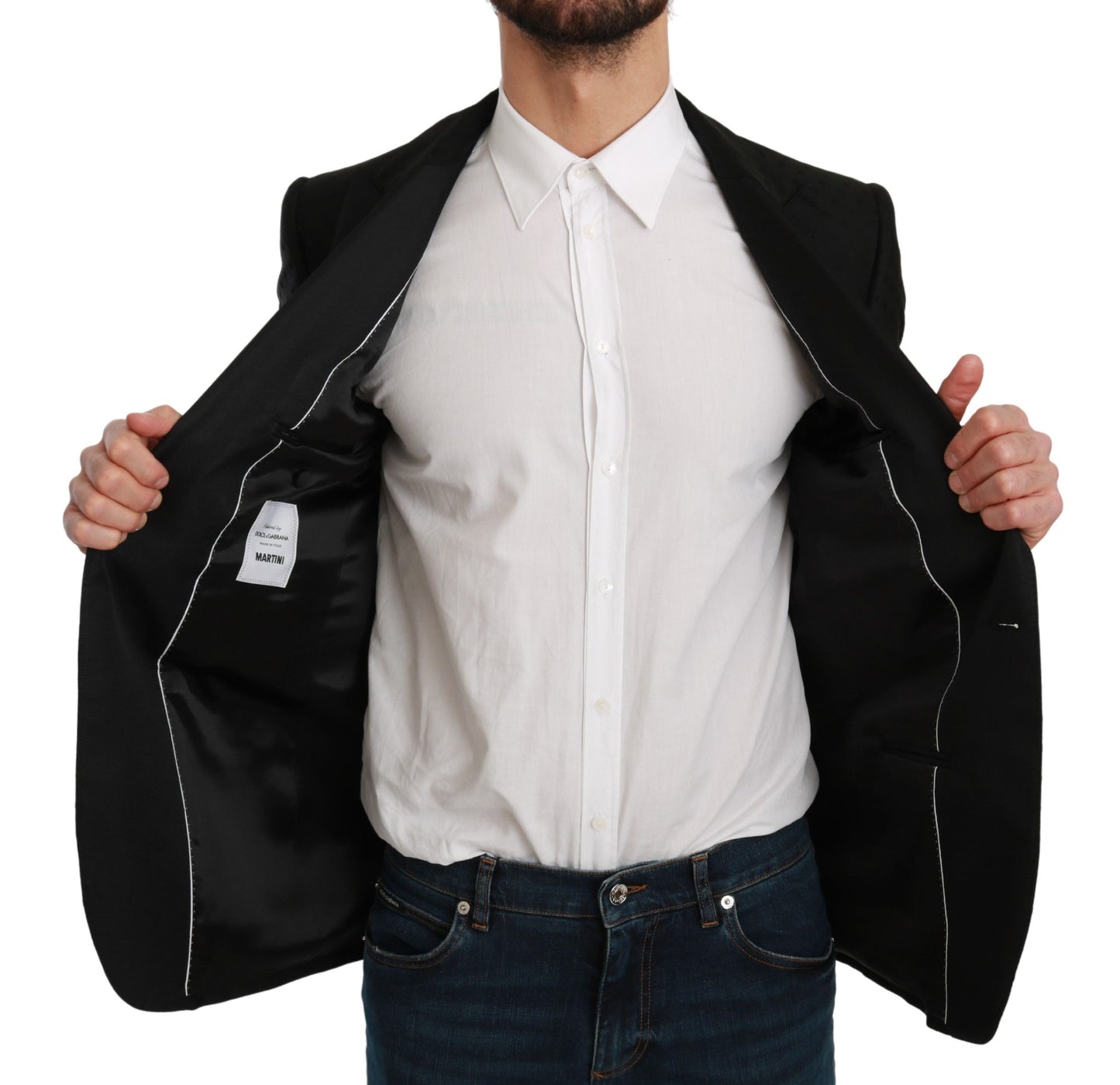 Manteau Veste Blazer Dolce & Gabbana Noir Coupe Slim MARTINI