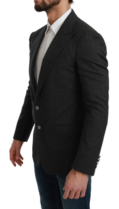 Veste de costume Dolce & Gabbana gris NAPOLI en laine coupe ajustée