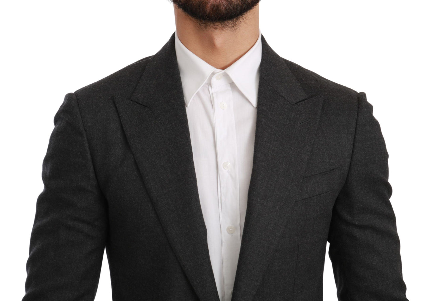 Veste de costume Dolce & Gabbana gris NAPOLI en laine coupe ajustée