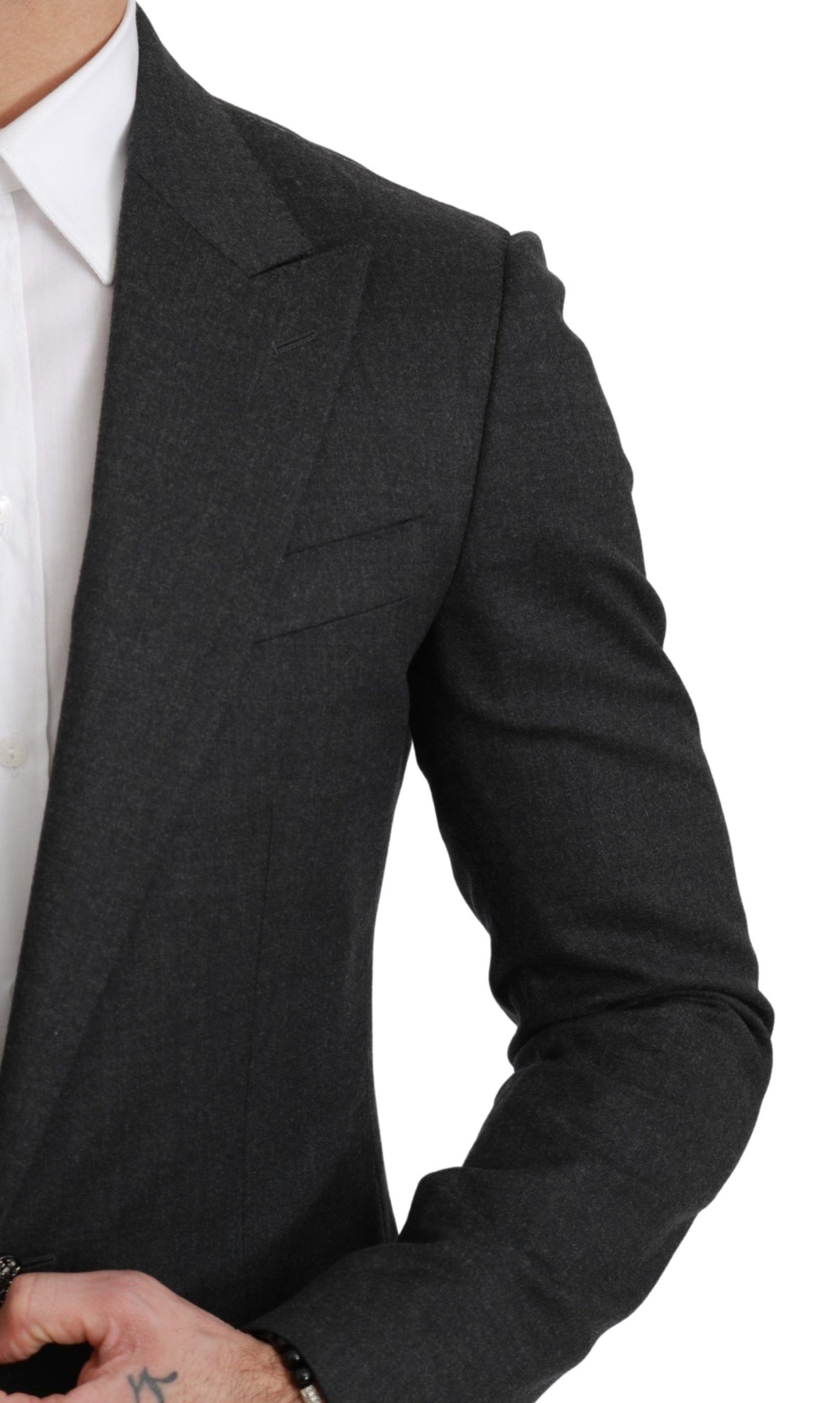 Veste de costume Dolce & Gabbana gris NAPOLI en laine coupe ajustée
