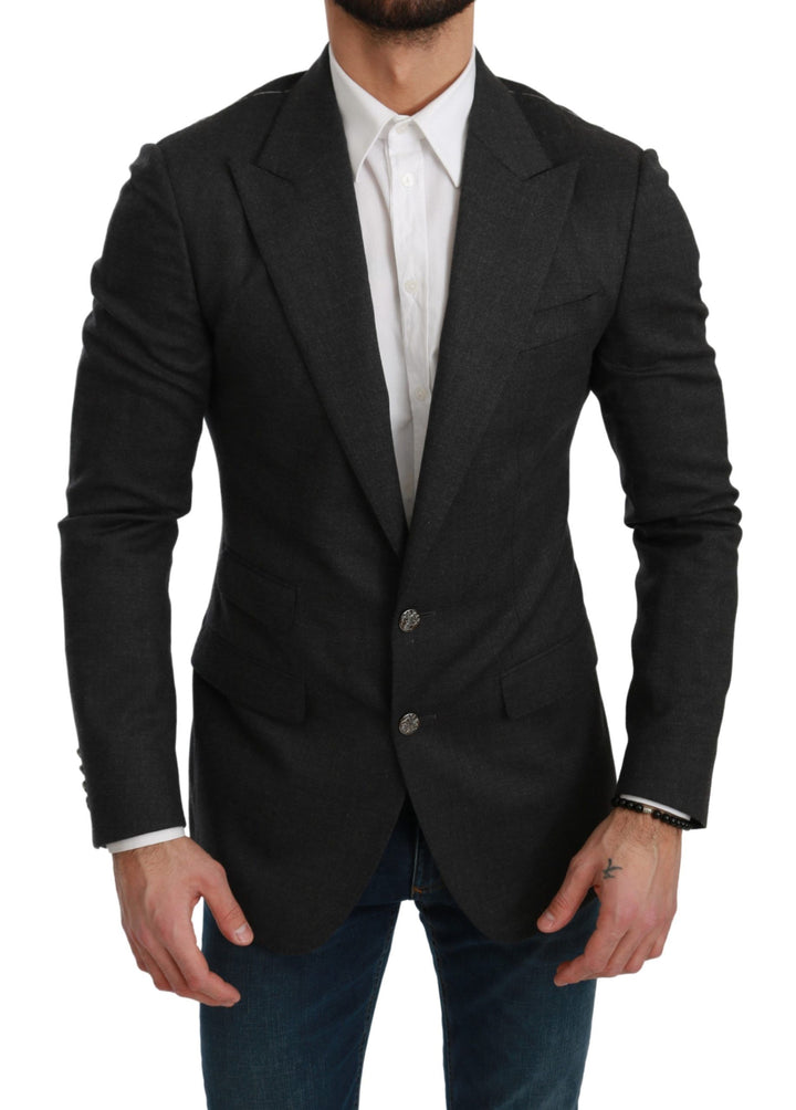 Dolce & Gabbana NAPOLI Chaqueta de Lana Ajustada Gris Tipo Blazer