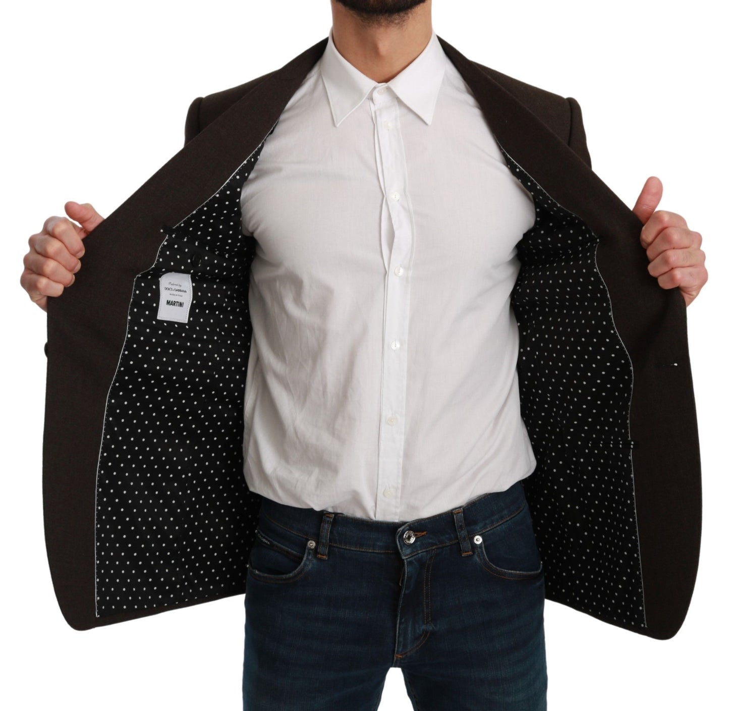 Dolce & Gabbana Manteau Veste MARTINI Slim Fit Marron