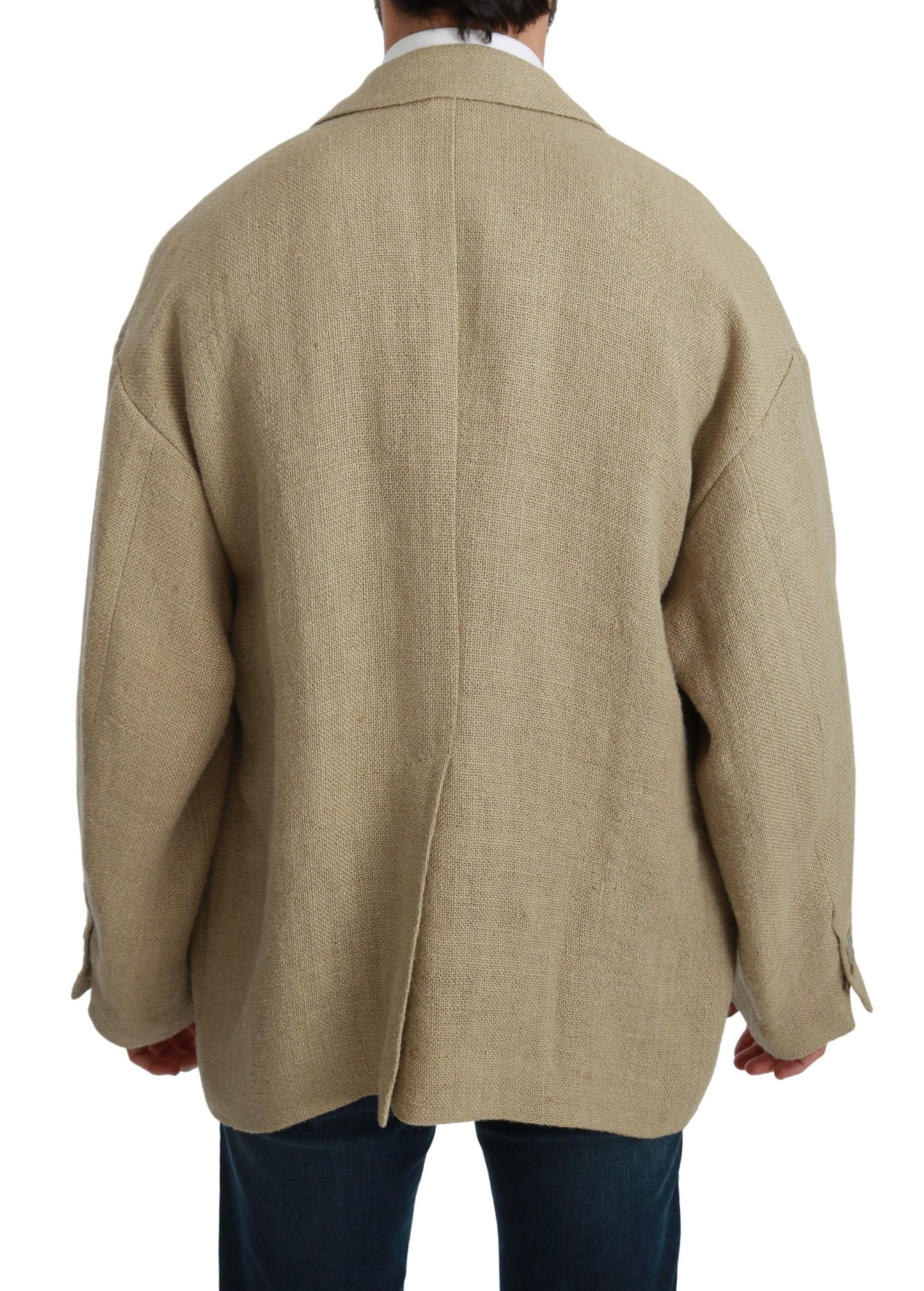 Dolce & Gabbana Veste Manteau Beige 100% Jute Blazer Manteau